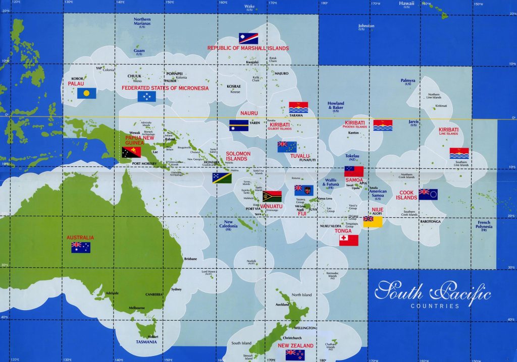 Map of the South Pacific Countries