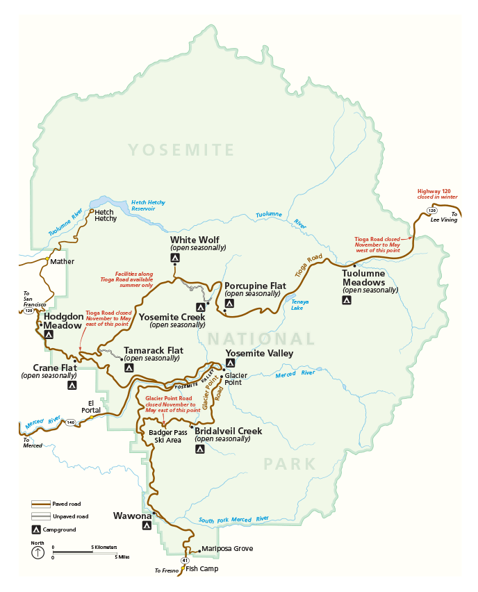 Yosemite Park Map