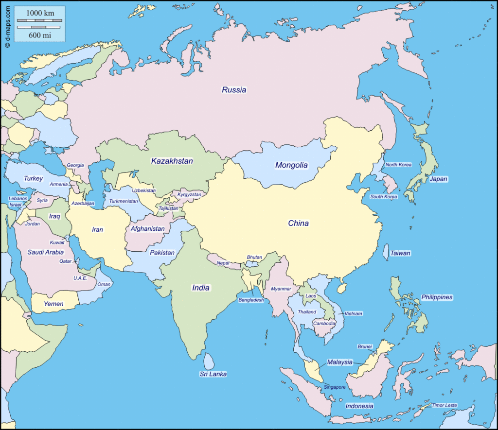 Asia Map Countries Map 