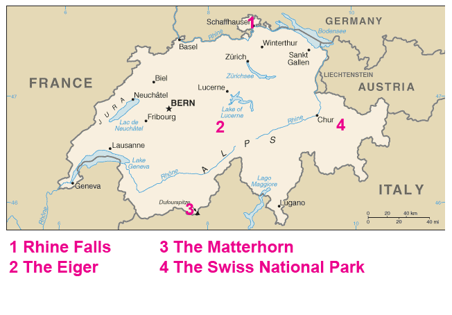 Map of the Rhine Falls